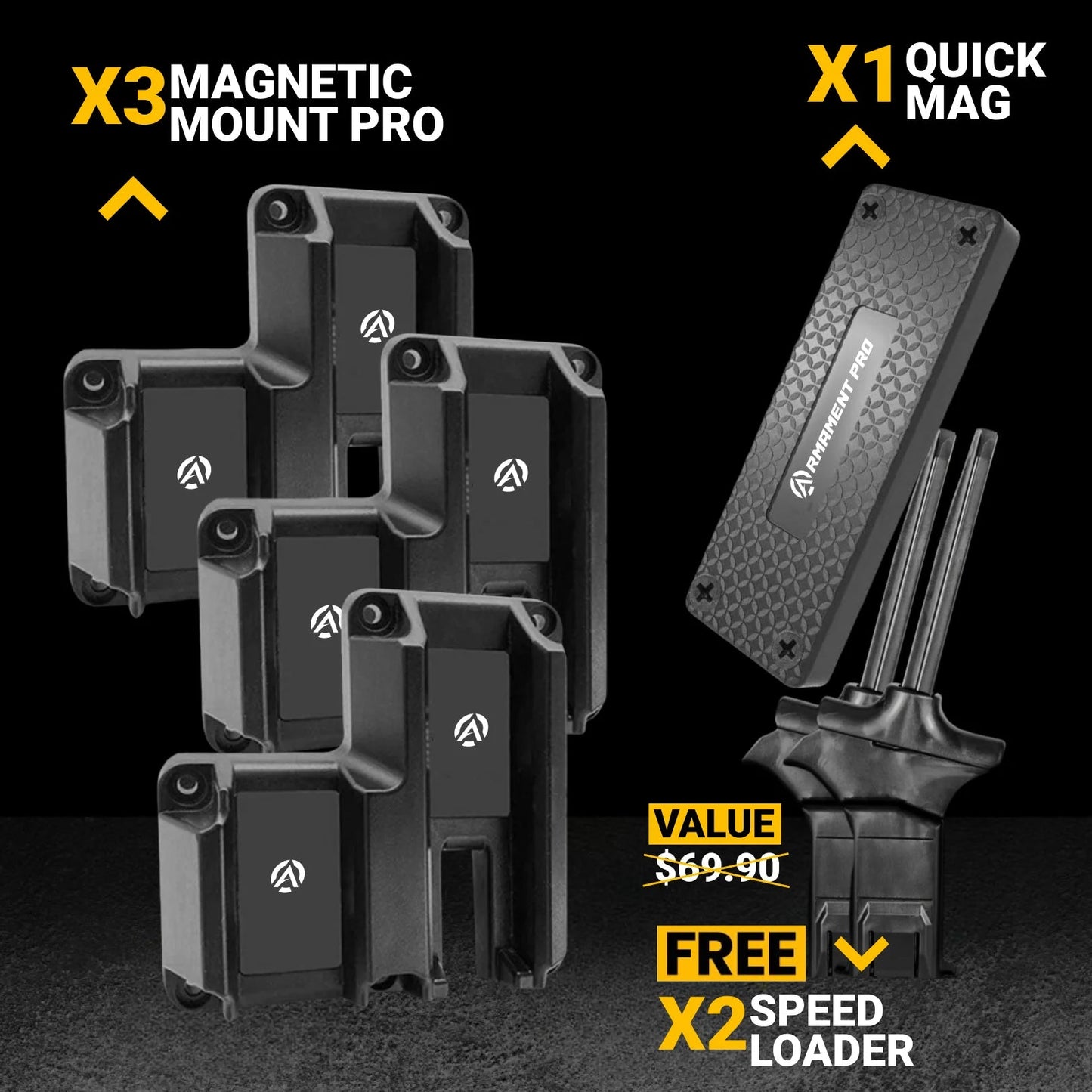 Buy 3 Magnetic Mount Pro + 1 Quick Magnet & Get 2 Speed Loader Free - Armament Pro